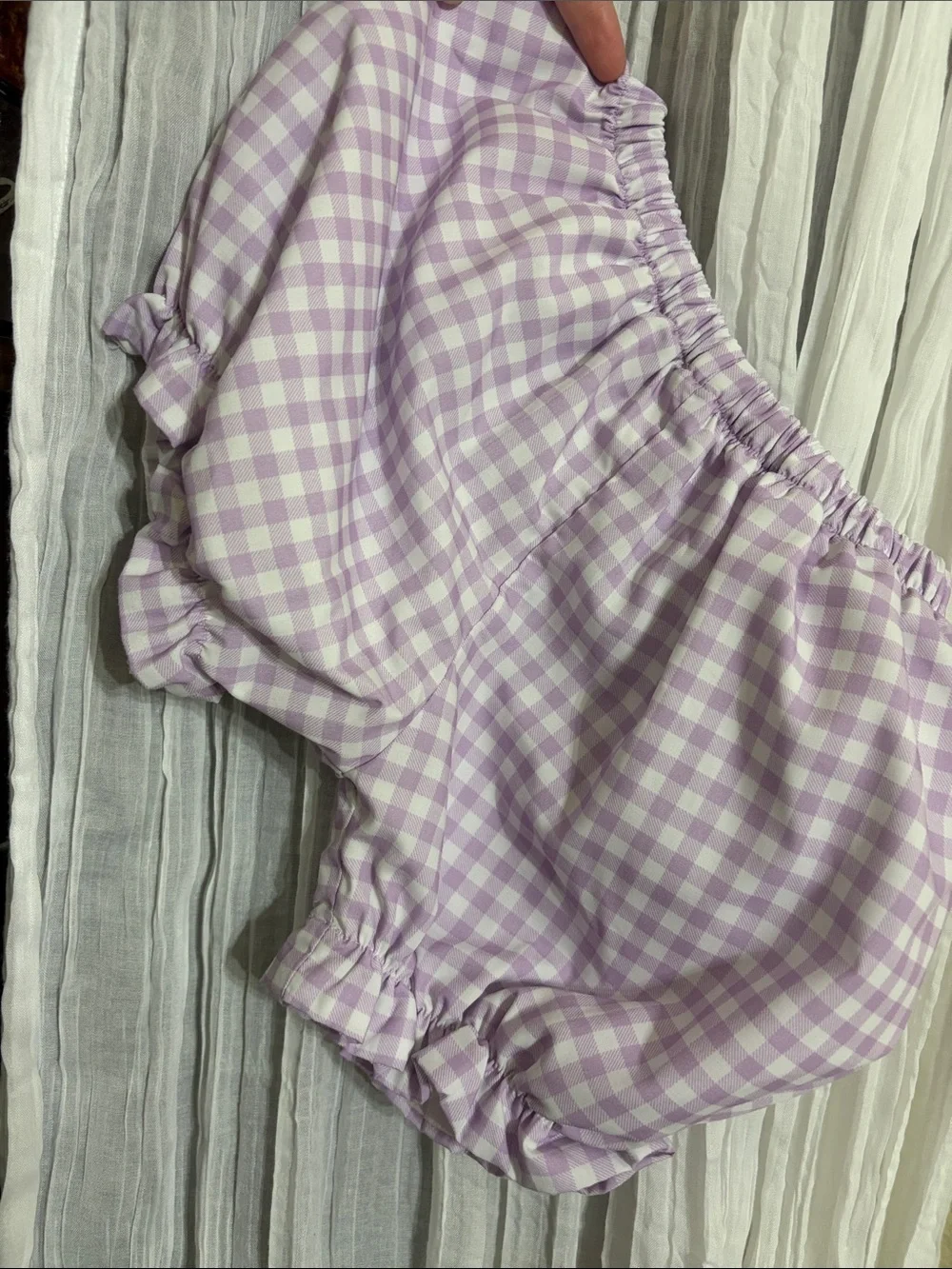 Lavender Gingham Girls Matching Set